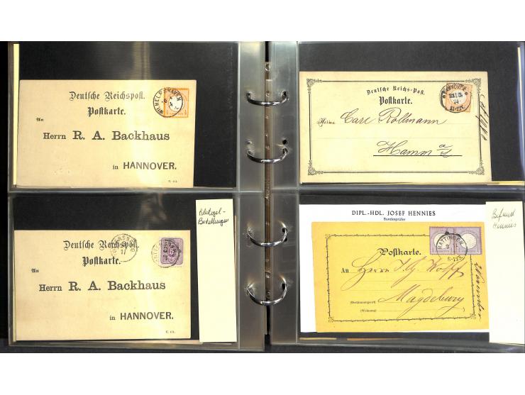 1869/87, Sammlung "private Vordruckkarten" mit einigen hundert Karten inkl. amtlicher Formulare und Ganzsachen mit Zurdrucken