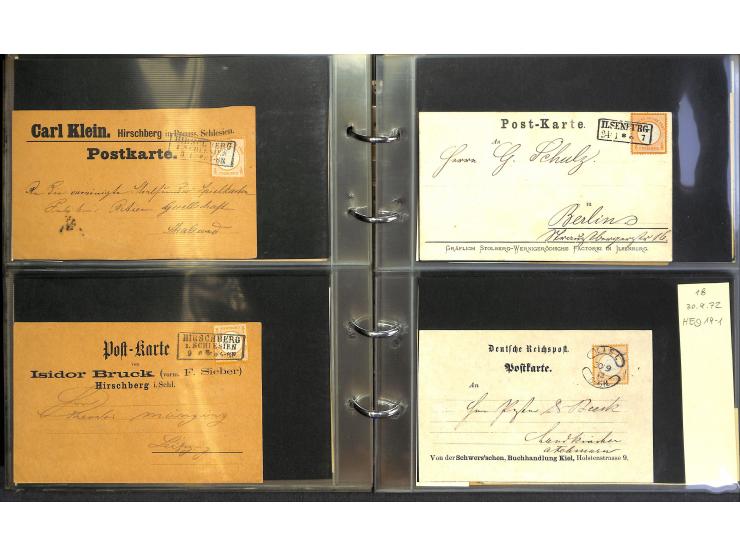 1869/87, Sammlung "private Vordruckkarten" mit einigen hundert Karten inkl. amtlicher Formulare und Ganzsachen mit Zurdrucken
