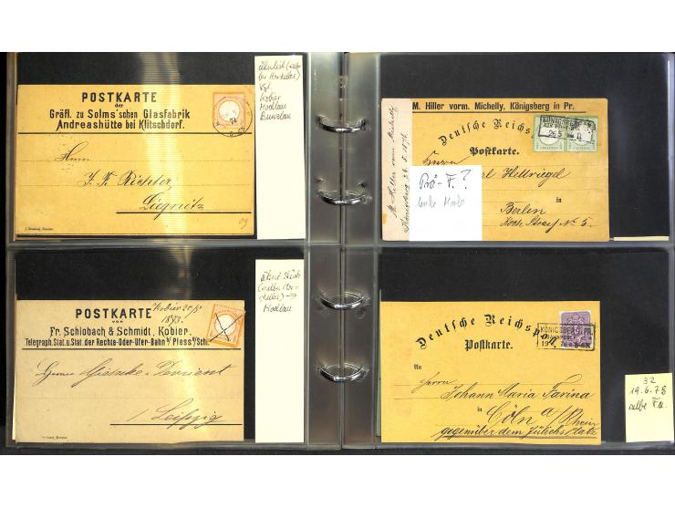 1869/87, Sammlung "private Vordruckkarten" mit einigen hundert Karten inkl. amtlicher Formulare und Ganzsachen mit Zurdrucken