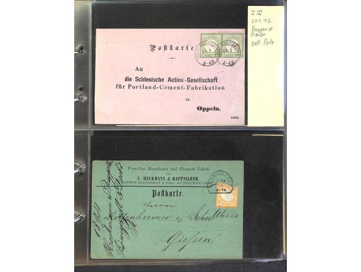 1869/87, Sammlung "private Vordruckkarten" mit einigen hundert Karten inkl. amtlicher Formulare und Ganzsachen mit Zurdrucken