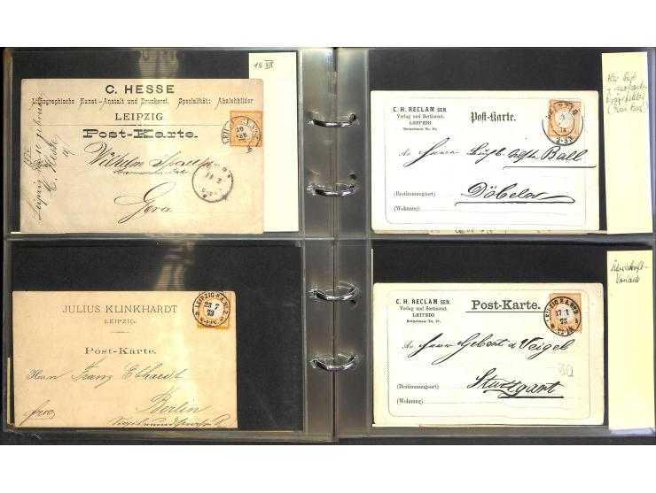 1869/87, Sammlung "private Vordruckkarten" mit einigen hundert Karten inkl. amtlicher Formulare und Ganzsachen mit Zurdrucken
