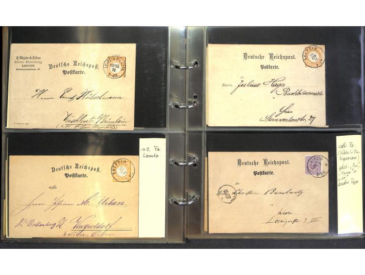 1869/87, Sammlung "private Vordruckkarten" mit einigen hundert Karten inkl. amtlicher Formulare und Ganzsachen mit Zurdrucken