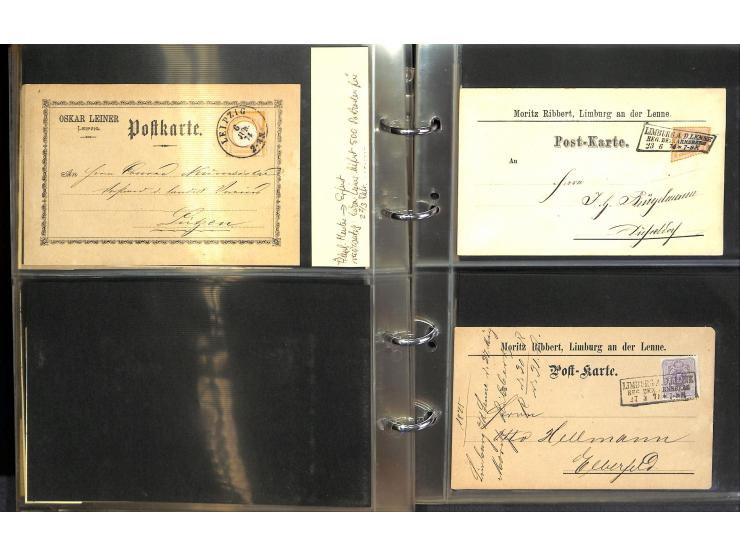 1869/87, Sammlung "private Vordruckkarten" mit einigen hundert Karten inkl. amtlicher Formulare und Ganzsachen mit Zurdrucken