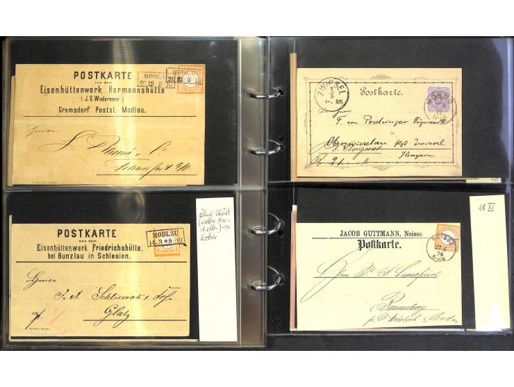 1869/87, Sammlung "private Vordruckkarten" mit einigen hundert Karten inkl. amtlicher Formulare und Ganzsachen mit Zurdrucken