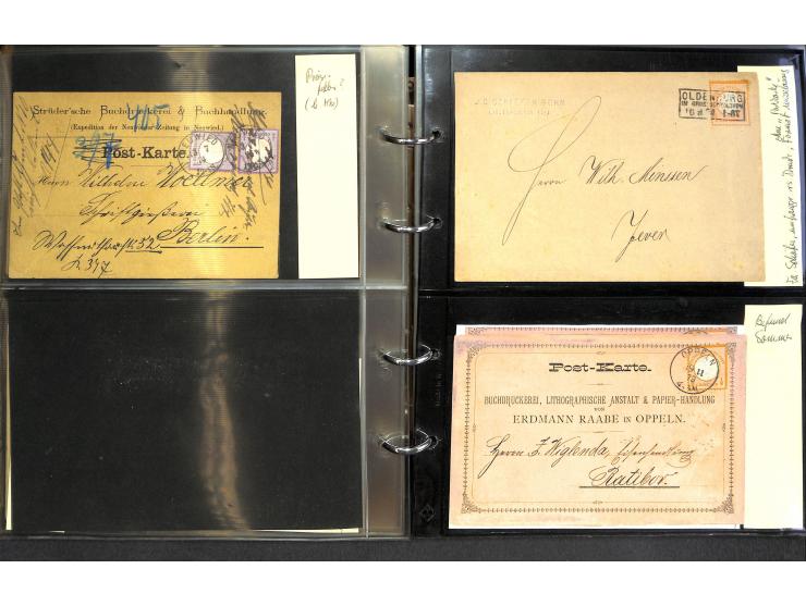 1869/87, Sammlung "private Vordruckkarten" mit einigen hundert Karten inkl. amtlicher Formulare und Ganzsachen mit Zurdrucken