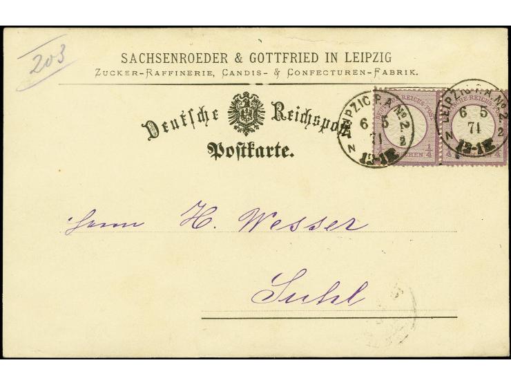 1869/87, Sammlung "private Vordruckkarten" mit einigen hundert Karten inkl. amtlicher Formulare und Ganzsachen mit Zurdrucken