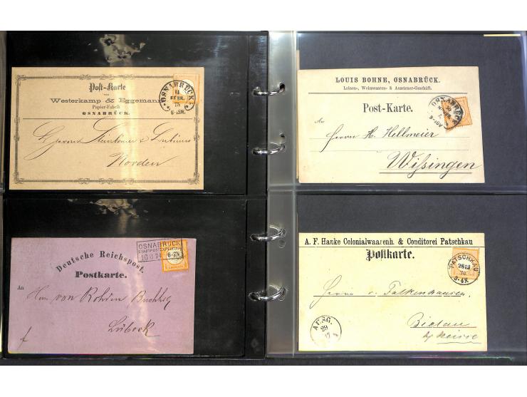 1869/87, Sammlung "private Vordruckkarten" mit einigen hundert Karten inkl. amtlicher Formulare und Ganzsachen mit Zurdrucken