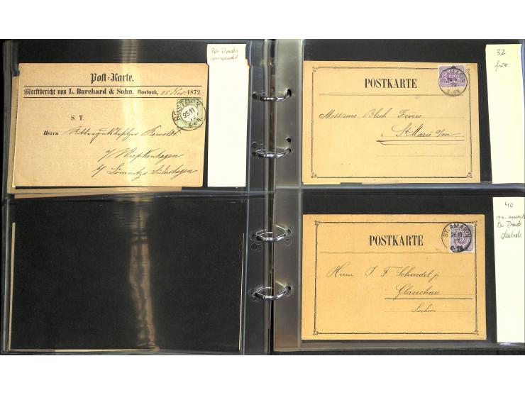 1869/87, Sammlung "private Vordruckkarten" mit einigen hundert Karten inkl. amtlicher Formulare und Ganzsachen mit Zurdrucken