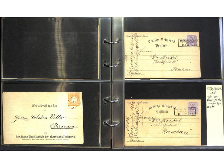 1869/87, Sammlung "private Vordruckkarten" mit einigen hundert Karten inkl. amtlicher Formulare und Ganzsachen mit Zurdrucken