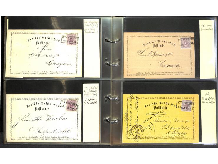 1869/87, Sammlung "private Vordruckkarten" mit einigen hundert Karten inkl. amtlicher Formulare und Ganzsachen mit Zurdrucken