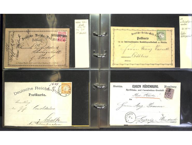 1869/87, Sammlung "private Vordruckkarten" mit einigen hundert Karten inkl. amtlicher Formulare und Ganzsachen mit Zurdrucken