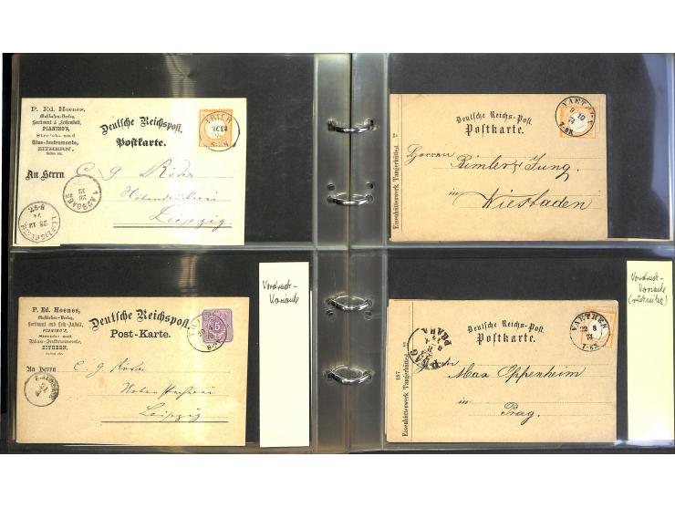 1869/87, Sammlung "private Vordruckkarten" mit einigen hundert Karten inkl. amtlicher Formulare und Ganzsachen mit Zurdrucken