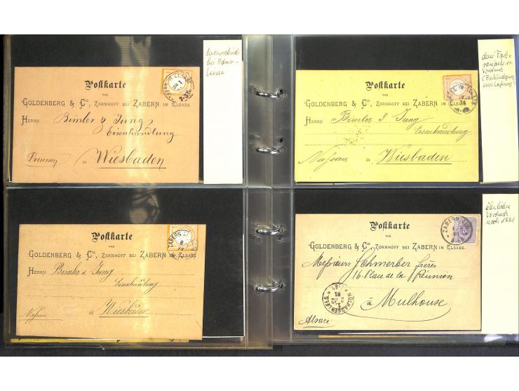 1869/87, Sammlung "private Vordruckkarten" mit einigen hundert Karten inkl. amtlicher Formulare und Ganzsachen mit Zurdrucken
