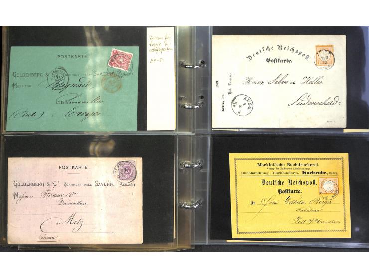 1869/87, Sammlung "private Vordruckkarten" mit einigen hundert Karten inkl. amtlicher Formulare und Ganzsachen mit Zurdrucken