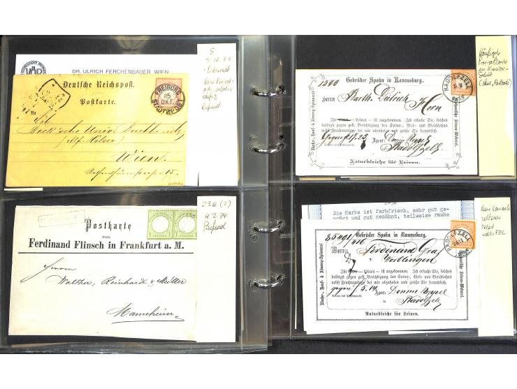 1869/87, Sammlung "private Vordruckkarten" mit einigen hundert Karten inkl. amtlicher Formulare und Ganzsachen mit Zurdrucken
