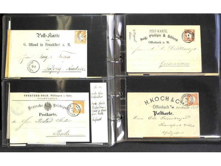 1869/87, Sammlung "private Vordruckkarten" mit einigen hundert Karten inkl. amtlicher Formulare und Ganzsachen mit Zurdrucken