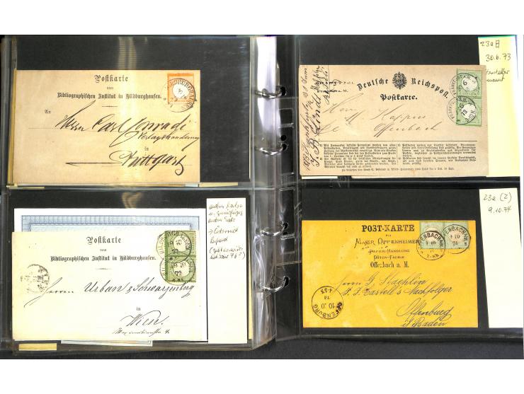 1869/87, Sammlung "private Vordruckkarten" mit einigen hundert Karten inkl. amtlicher Formulare und Ganzsachen mit Zurdrucken