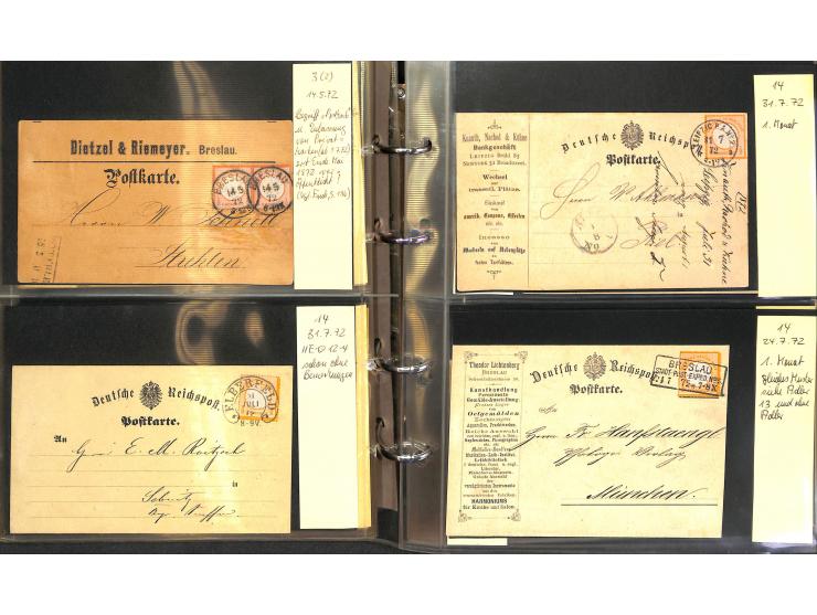 1869/87, Sammlung "private Vordruckkarten" mit einigen hundert Karten inkl. amtlicher Formulare und Ganzsachen mit Zurdrucken
