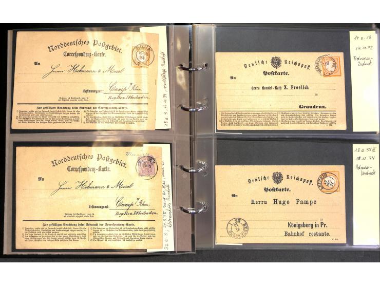 1869/87, Sammlung "private Vordruckkarten" mit einigen hundert Karten inkl. amtlicher Formulare und Ganzsachen mit Zurdrucken