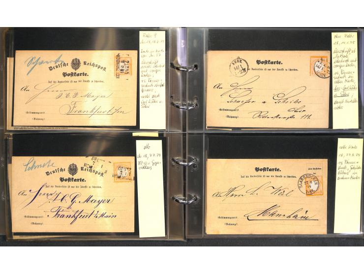 1869/87, Sammlung "private Vordruckkarten" mit einigen hundert Karten inkl. amtlicher Formulare und Ganzsachen mit Zurdrucken