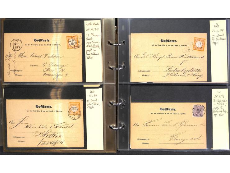 1869/87, Sammlung "private Vordruckkarten" mit einigen hundert Karten inkl. amtlicher Formulare und Ganzsachen mit Zurdrucken