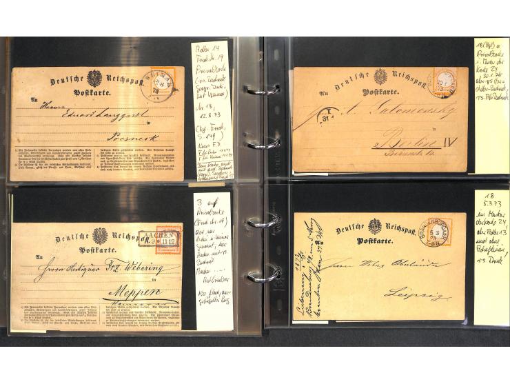 1869/87, Sammlung "private Vordruckkarten" mit einigen hundert Karten inkl. amtlicher Formulare und Ganzsachen mit Zurdrucken