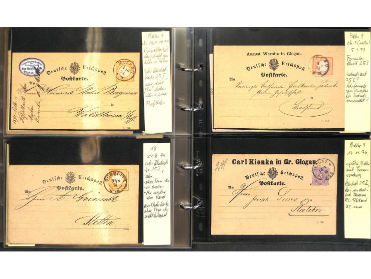 1869/87, Sammlung "private Vordruckkarten" mit einigen hundert Karten inkl. amtlicher Formulare und Ganzsachen mit Zurdrucken