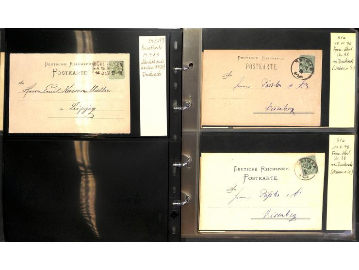 1869/87, Sammlung "private Vordruckkarten" mit einigen hundert Karten inkl. amtlicher Formulare und Ganzsachen mit Zurdrucken