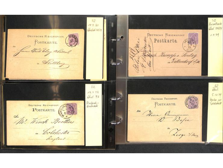 1869/87, Sammlung "private Vordruckkarten" mit einigen hundert Karten inkl. amtlicher Formulare und Ganzsachen mit Zurdrucken