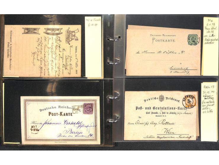 1869/87, Sammlung "private Vordruckkarten" mit einigen hundert Karten inkl. amtlicher Formulare und Ganzsachen mit Zurdrucken