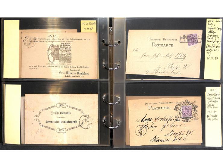 1869/87, Sammlung "private Vordruckkarten" mit einigen hundert Karten inkl. amtlicher Formulare und Ganzsachen mit Zurdrucken