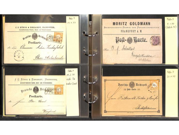 1869/87, Sammlung "private Vordruckkarten" mit einigen hundert Karten inkl. amtlicher Formulare und Ganzsachen mit Zurdrucken