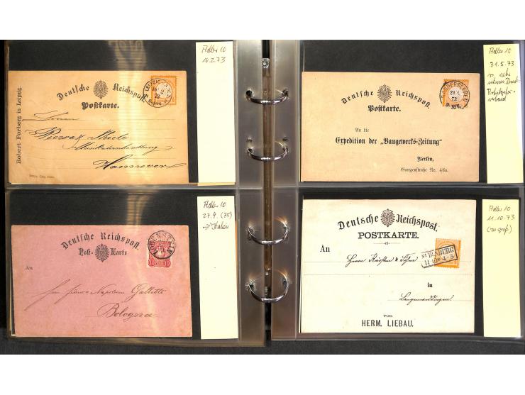 1869/87, Sammlung "private Vordruckkarten" mit einigen hundert Karten inkl. amtlicher Formulare und Ganzsachen mit Zurdrucken