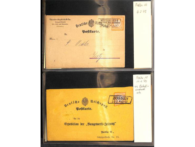 1869/87, Sammlung "private Vordruckkarten" mit einigen hundert Karten inkl. amtlicher Formulare und Ganzsachen mit Zurdrucken
