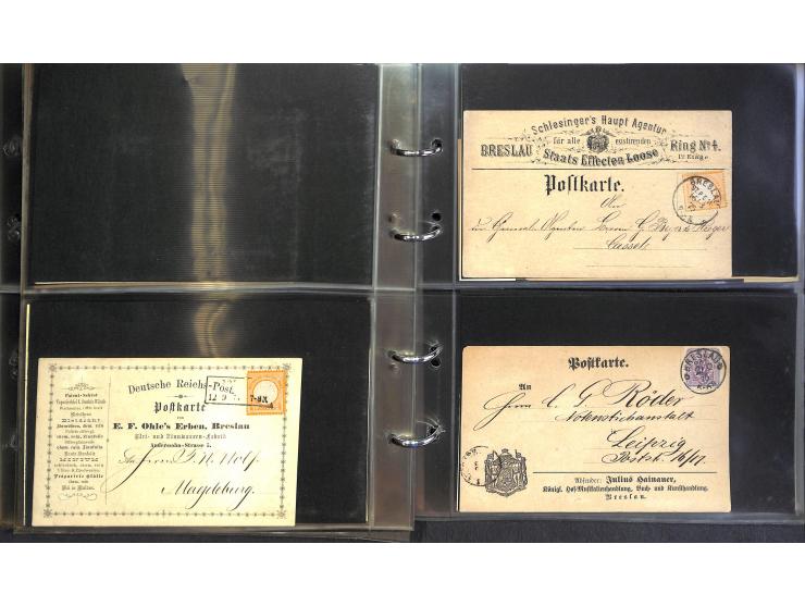 1869/87, Sammlung "private Vordruckkarten" mit einigen hundert Karten inkl. amtlicher Formulare und Ganzsachen mit Zurdrucken