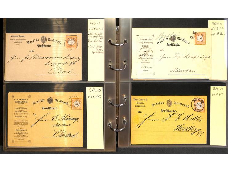 1869/87, Sammlung "private Vordruckkarten" mit einigen hundert Karten inkl. amtlicher Formulare und Ganzsachen mit Zurdrucken