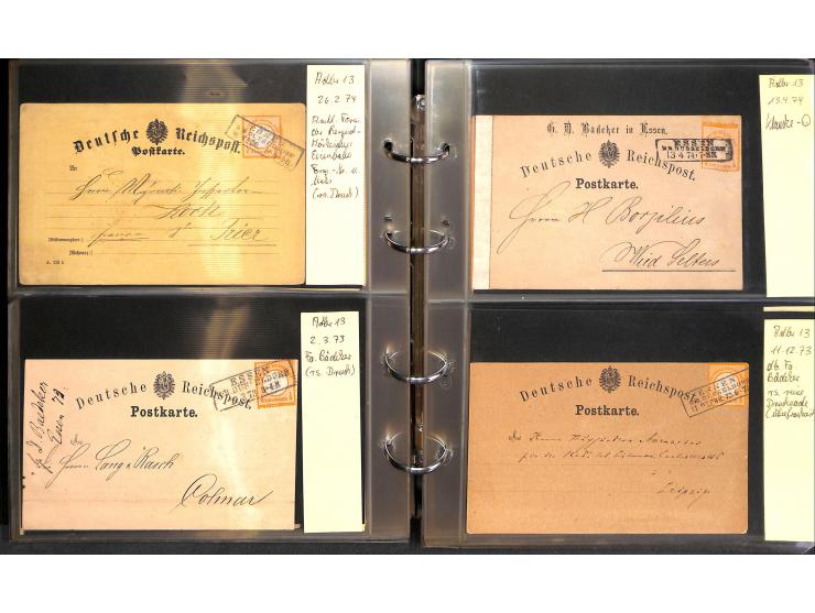 1869/87, Sammlung "private Vordruckkarten" mit einigen hundert Karten inkl. amtlicher Formulare und Ganzsachen mit Zurdrucken