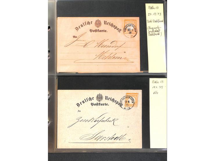 1869/87, Sammlung "private Vordruckkarten" mit einigen hundert Karten inkl. amtlicher Formulare und Ganzsachen mit Zurdrucken