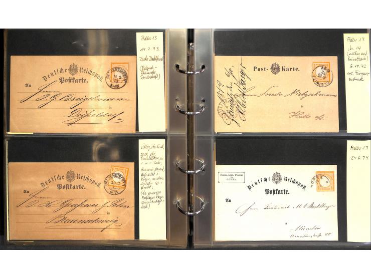 1869/87, Sammlung "private Vordruckkarten" mit einigen hundert Karten inkl. amtlicher Formulare und Ganzsachen mit Zurdrucken