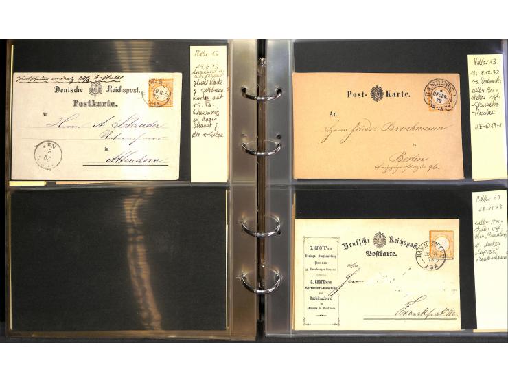 1869/87, Sammlung "private Vordruckkarten" mit einigen hundert Karten inkl. amtlicher Formulare und Ganzsachen mit Zurdrucken