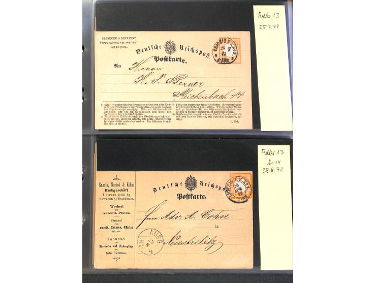 1869/87, Sammlung "private Vordruckkarten" mit einigen hundert Karten inkl. amtlicher Formulare und Ganzsachen mit Zurdrucken
