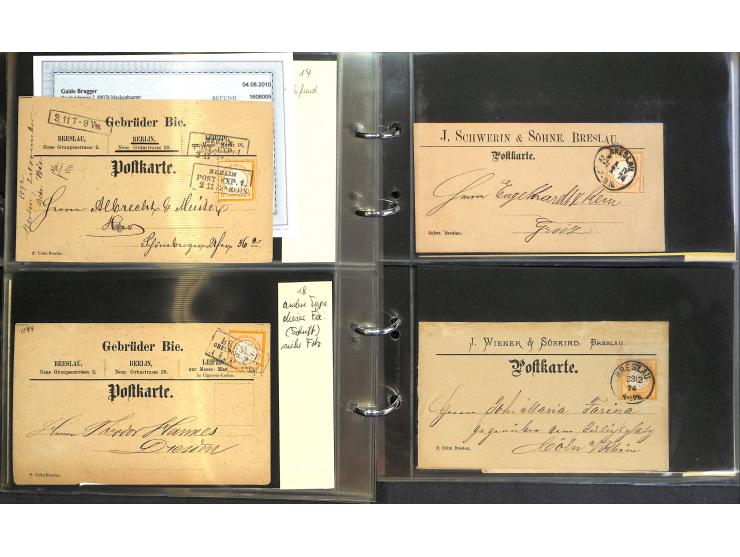 1869/87, Sammlung "private Vordruckkarten" mit einigen hundert Karten inkl. amtlicher Formulare und Ganzsachen mit Zurdrucken