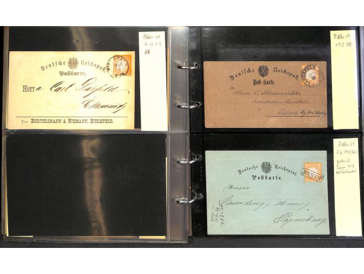 1869/87, Sammlung "private Vordruckkarten" mit einigen hundert Karten inkl. amtlicher Formulare und Ganzsachen mit Zurdrucken