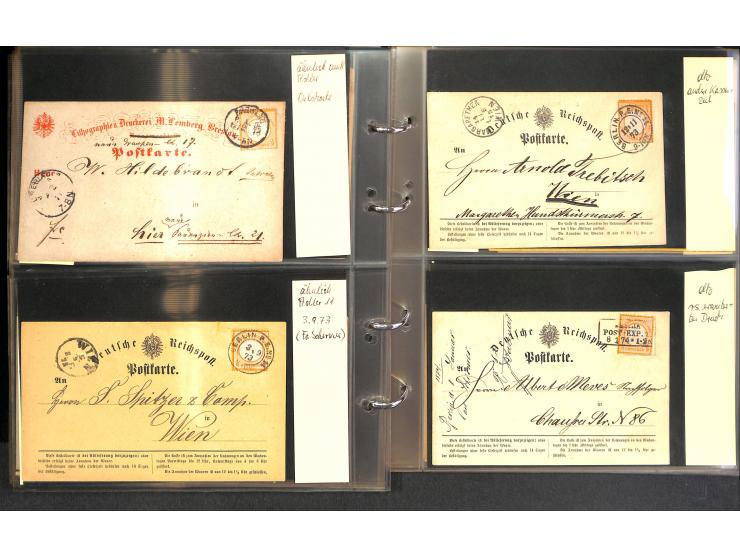 1869/87, Sammlung "private Vordruckkarten" mit einigen hundert Karten inkl. amtlicher Formulare und Ganzsachen mit Zurdrucken