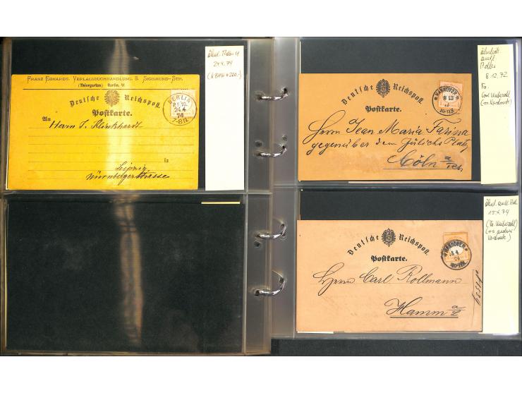1869/87, Sammlung "private Vordruckkarten" mit einigen hundert Karten inkl. amtlicher Formulare und Ganzsachen mit Zurdrucken