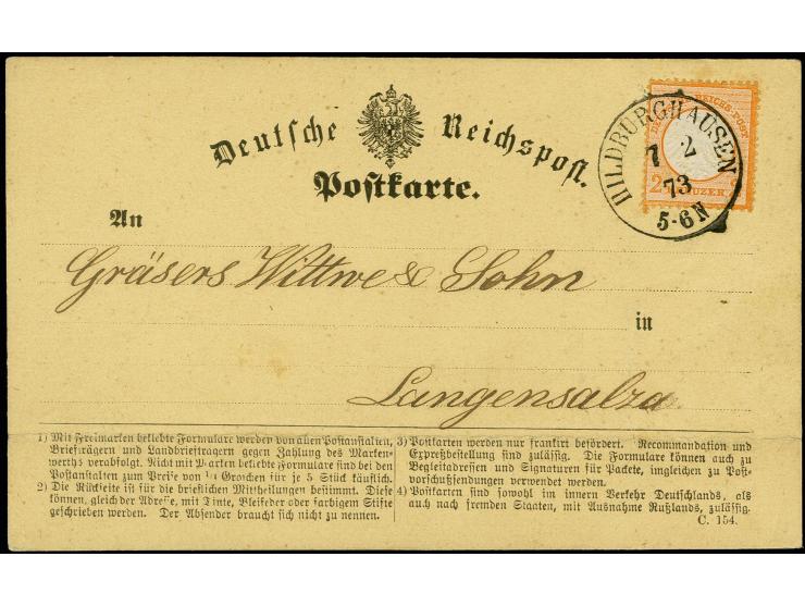 1870/75, Sammlung "Das Postkartenporto zu 1 Gr. und 1/2 Gr." mit ca. 80 Formularkarten inkl. NDP mit diversen Frankatur-Kombi