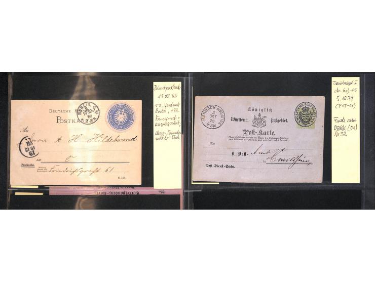 1870/78, Sammlung "Portofreiheiten und Frei lt. Avers" mit ca. 55 amtl. und privaten Formularkarten, dabei Fürstliche Angeleg
