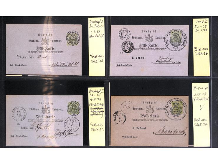 1870/78, Sammlung "Portofreiheiten und Frei lt. Avers" mit ca. 55 amtl. und privaten Formularkarten, dabei Fürstliche Angeleg