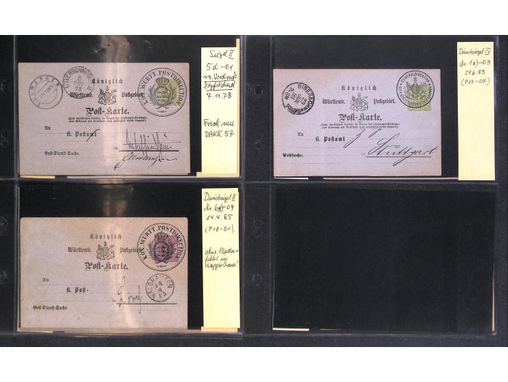 1870/78, Sammlung "Portofreiheiten und Frei lt. Avers" mit ca. 55 amtl. und privaten Formularkarten, dabei Fürstliche Angeleg
