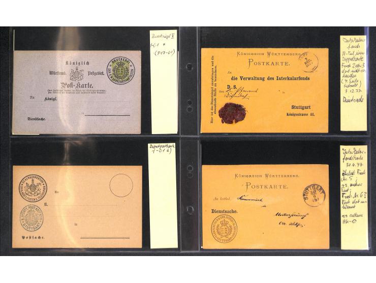 1870/78, Sammlung "Portofreiheiten und Frei lt. Avers" mit ca. 55 amtl. und privaten Formularkarten, dabei Fürstliche Angeleg
